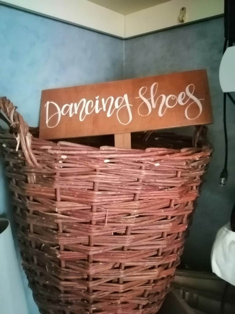 Wedding candles and wicker basket 