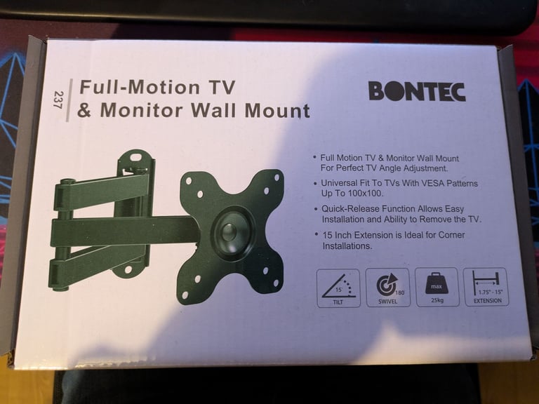 image for Bontec Full-Motion TV & Monitor Wall Mount FREE