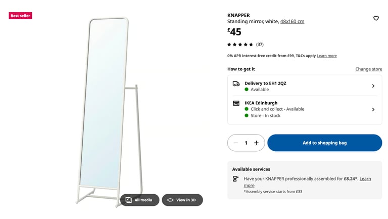 *Brand new* full-length mirror