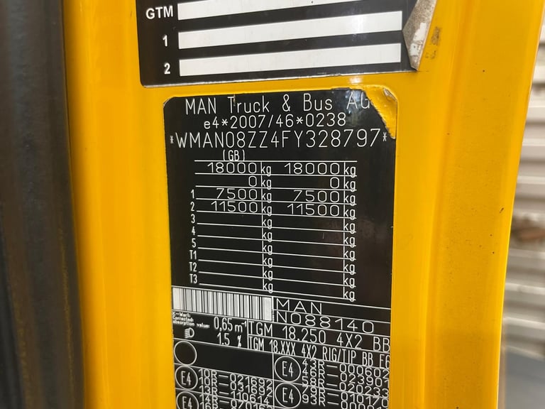 MAN TGM 18.250 *EURO 6* 4X2 18 TONNE BRICK GRAB 