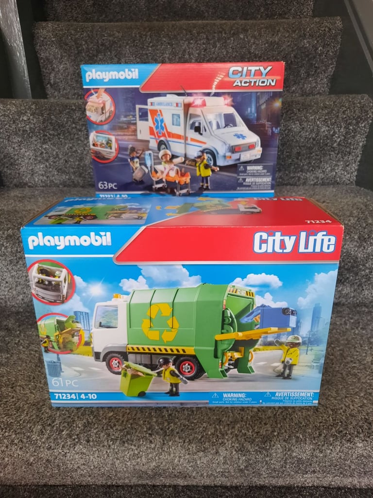 Playmobil Recycling Lorry and Ambulance