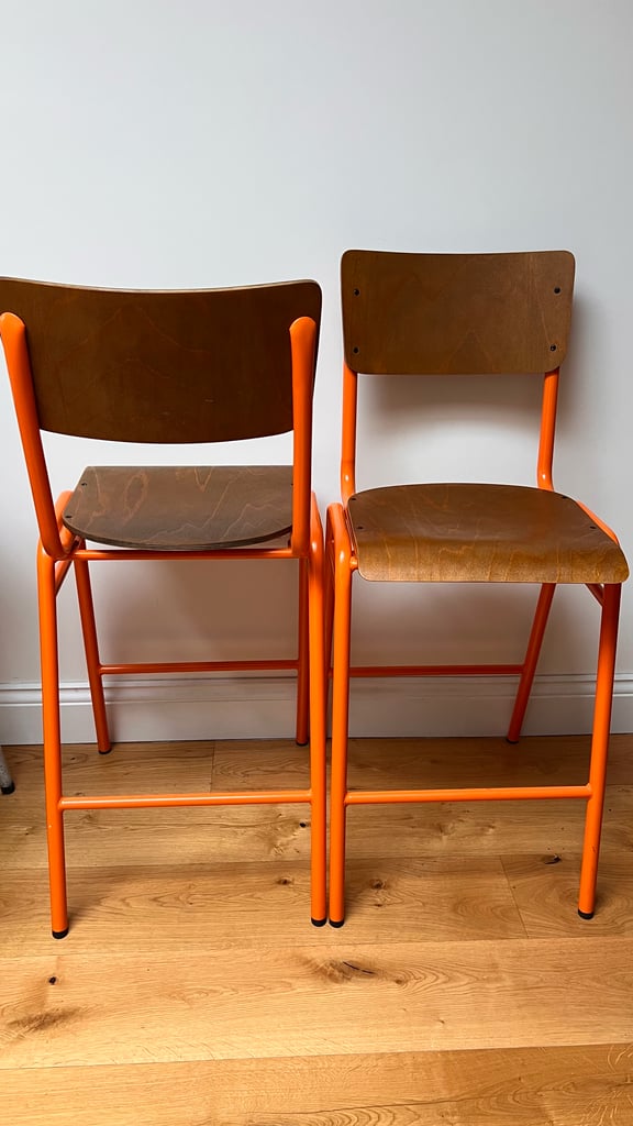 Pair of industrial style bar stools