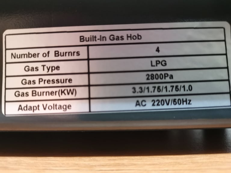 Brand New Stainless Steel Gas Hob 4 burners with Flame Failure Protection