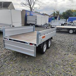 BRAND NEW 8,2ft x 5ft Twin Axle Hochlander Trailer With Drop Down Sides 1300KG ALKO Braked