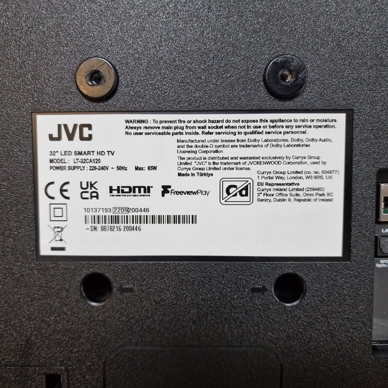 JVC 32” Android Smart LED HD TV – Model LT-32CA120