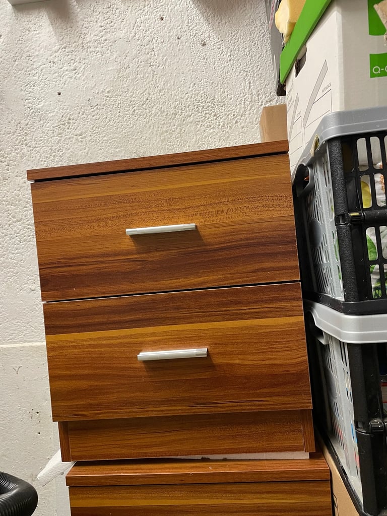 image for Dark woood teak bedside tables 