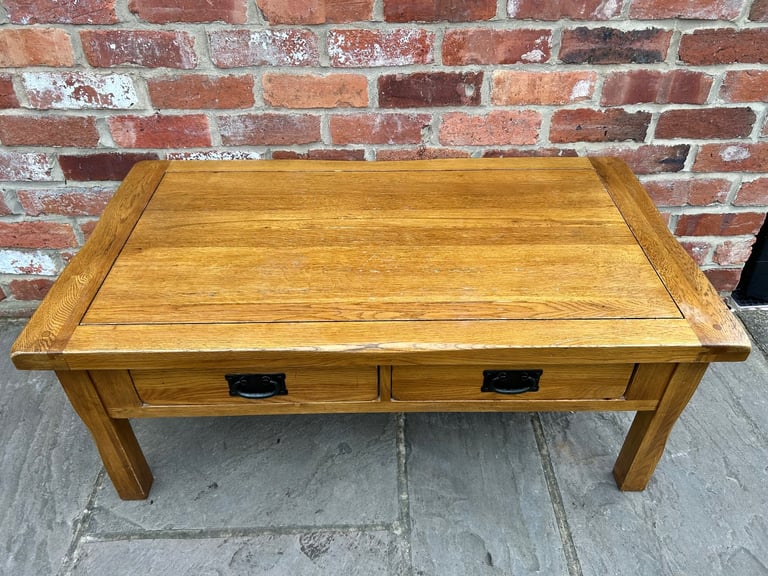 Rustic Solid Oak (Double-Sided) Coffee Table - Good Condition 