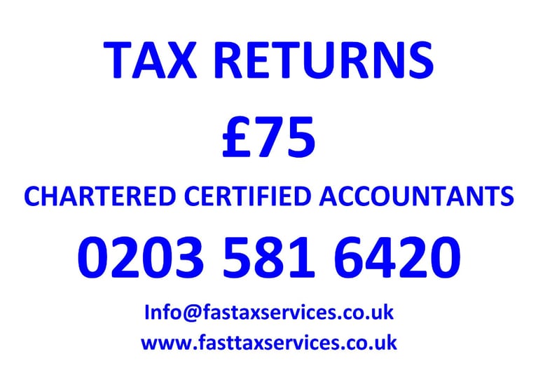 image for Tax Returns from £75, Companies Accounts from £100 - Quality services at low cost.