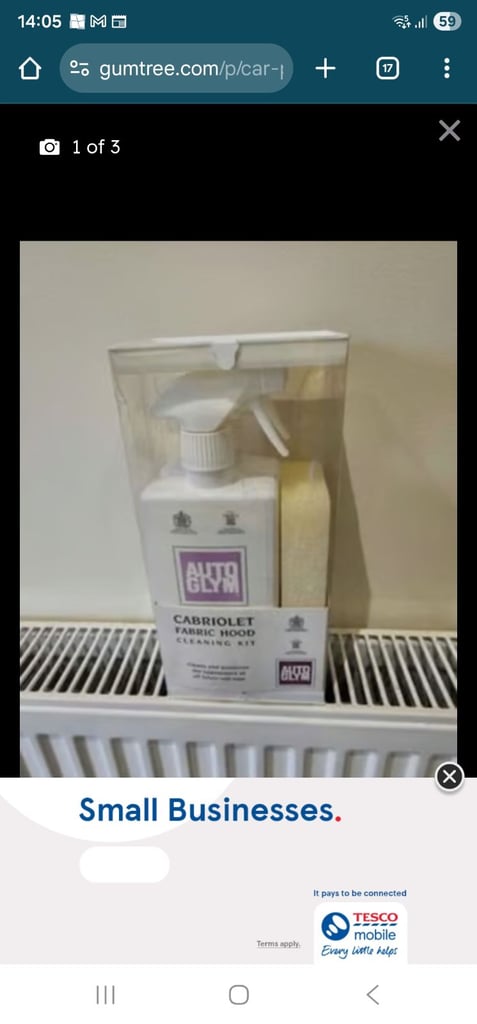 image for Brand New Car Auto Glym Cabriolet Fabric Hood Cleaning Kit