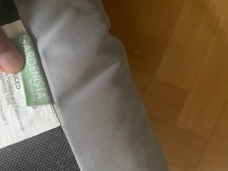 light grey Gardenista bench cushions