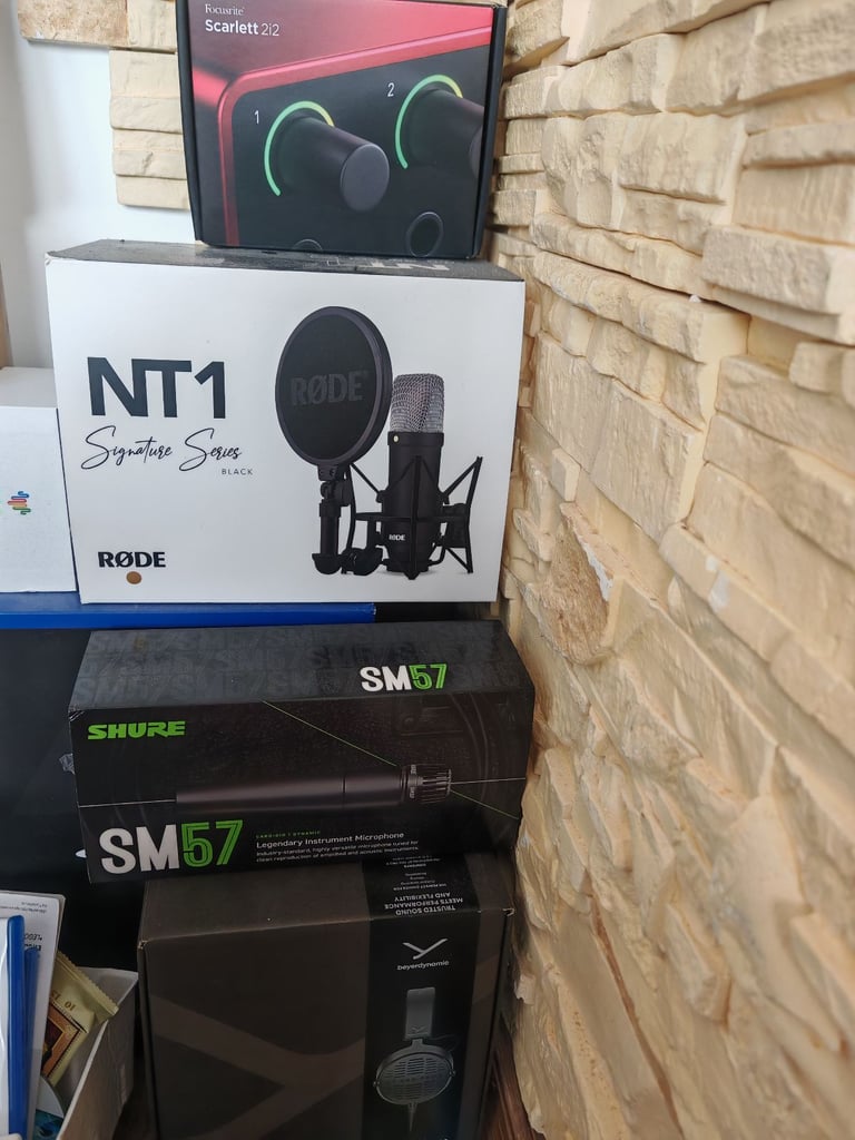 image for Music record system, microphone, headphone, cable lots of stuff