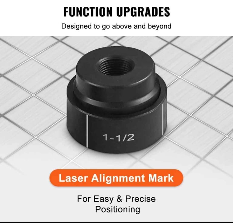VEVOR 10 Ton Hydraulic Knockout Punch Driver Kit Hole Tool 1/2"-2" with 6 Dies