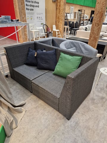 Ikea Solleron Sectional SOLLERÖN One Seat Garden Sofa Section, Plastic  Rattan, Brown IKEA UK