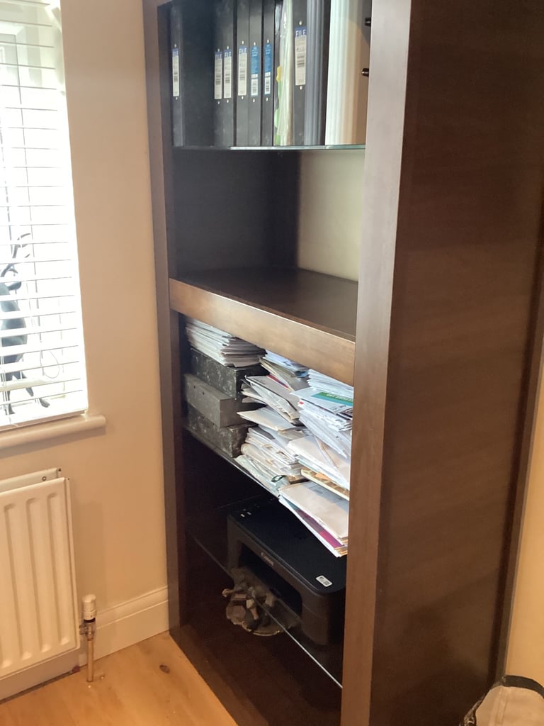 Matching Large walnut Display shelf & Side Table / coffee table 