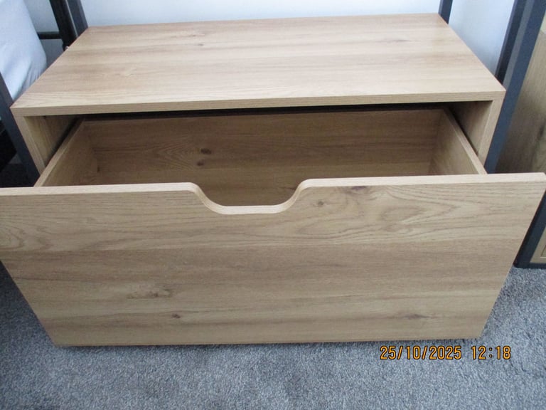 2 Argos Clothes Rails With Deep Oak Draw.