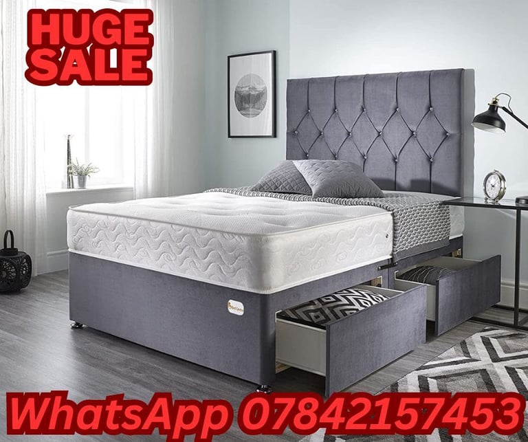 image for BIG OFFER ! double bedframe-With Memory foam mattress  