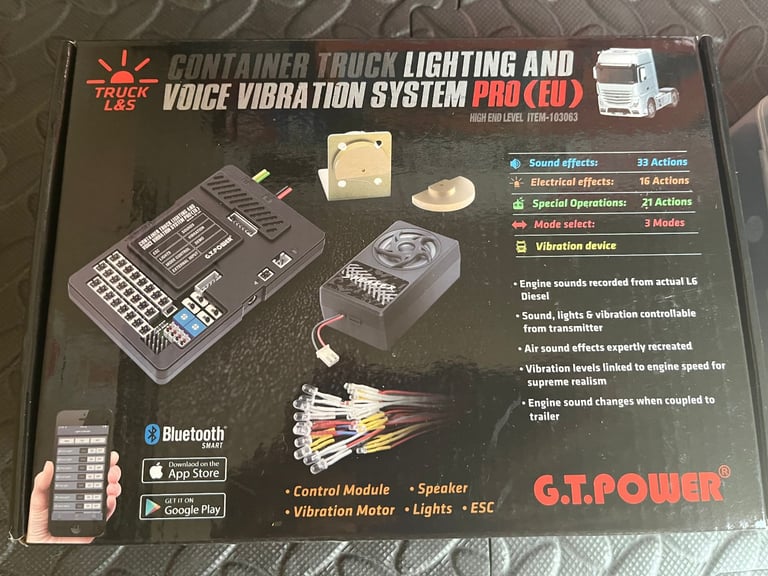 brand new GT POWER 1/14th SCALE TAMIYA TRUCK AND TRAILER LIGHT SOUND & VIBRATION SYSTEM.  