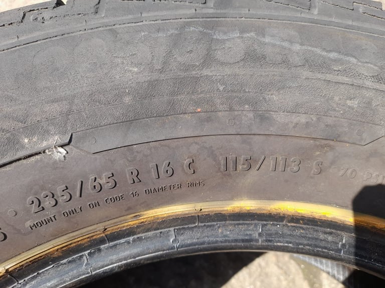 Pair of Continental 235 65 16C Tyres 5mm Tread in West London area