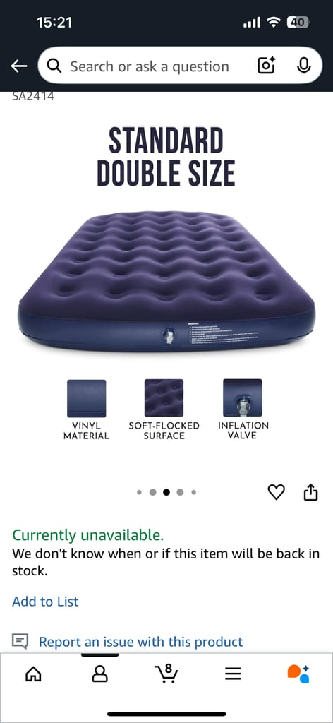 Airbed - Electric Air Pump Waterproof Inflatable Mattress (Double + AC Pump), 