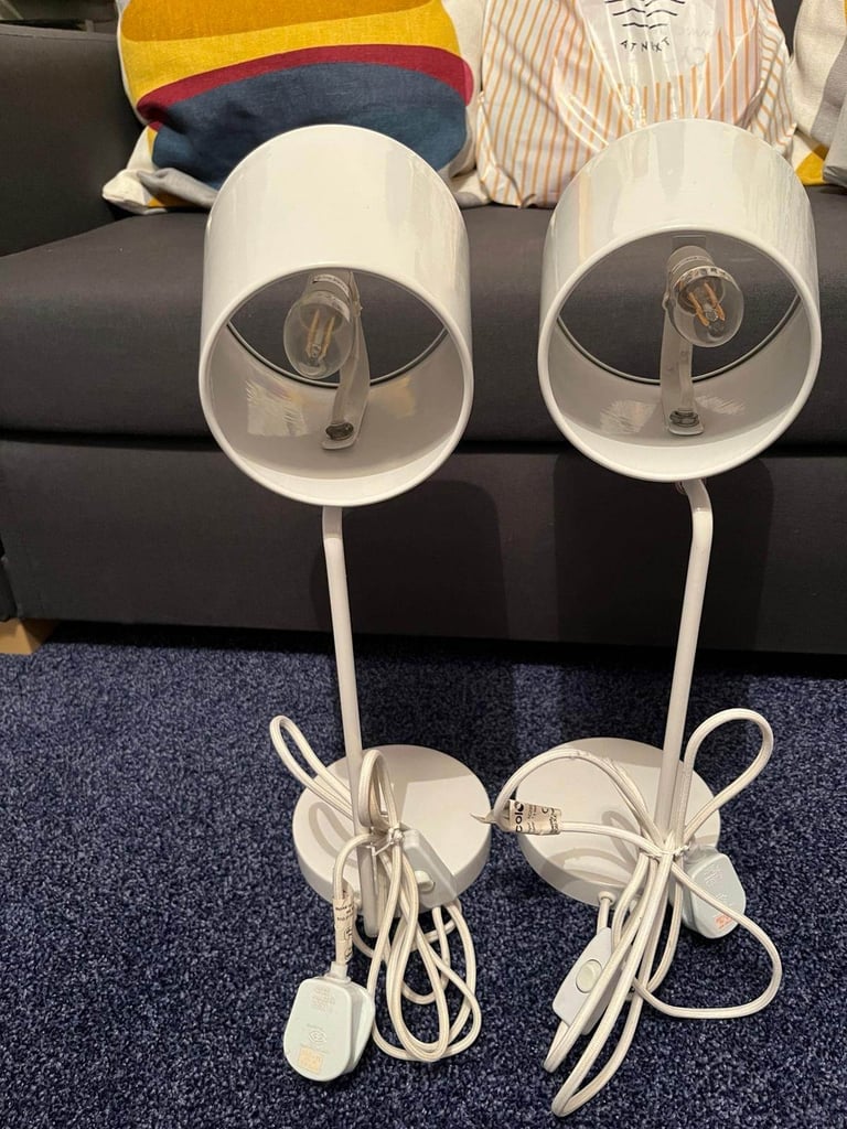 image for B&Q White Lamps x2