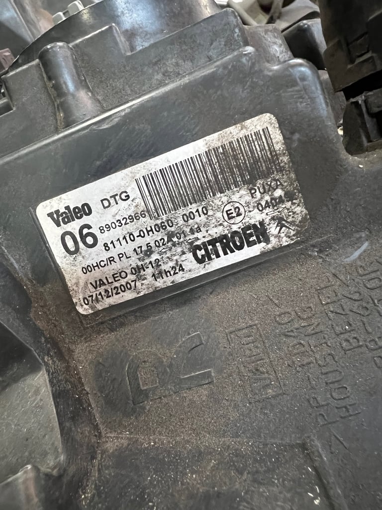 CITROEN C1 2005-2014 Headlight Headlamp Drivers Side O/S Right Side