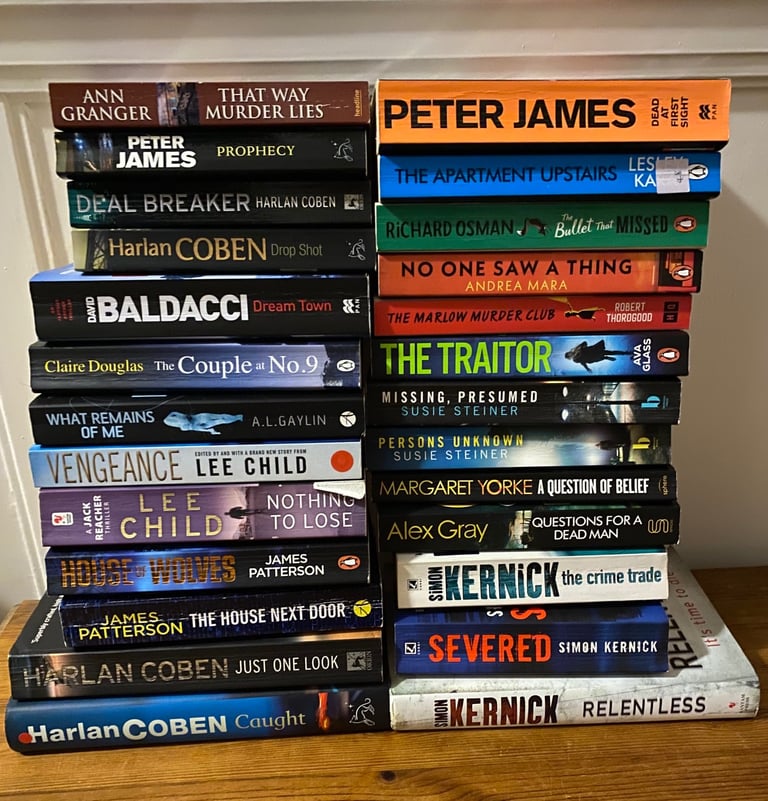 Books - bundle of books- paperback and hardback books - Thrillers 