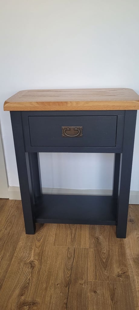 Oak console lamp/side table