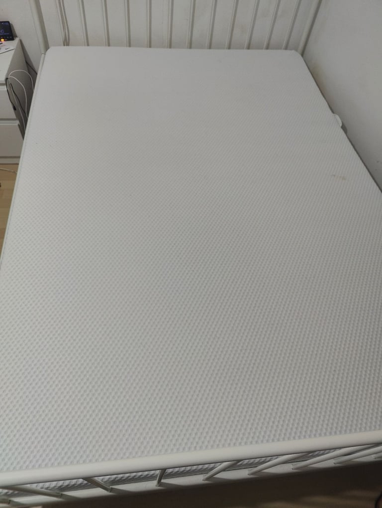 Double metal bed frame with mattress 