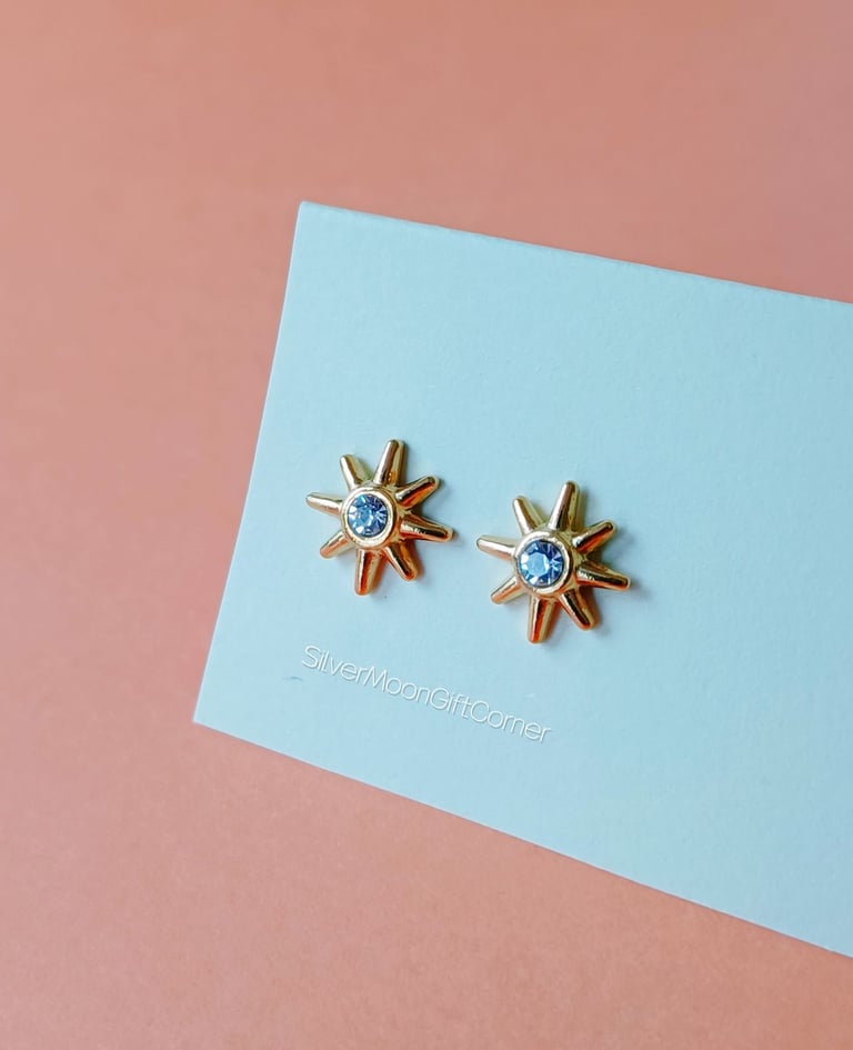  14K Gold Plated Stud Earrings Set Minimalist Dainty Earrings for Women, Girls & Mums