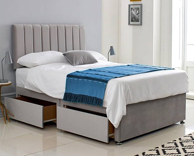 image for 🛏️ Order Fast – Stylish DIVAN Double Bed 4FT6 with Mattress and Storage - Limited 20% Discount **