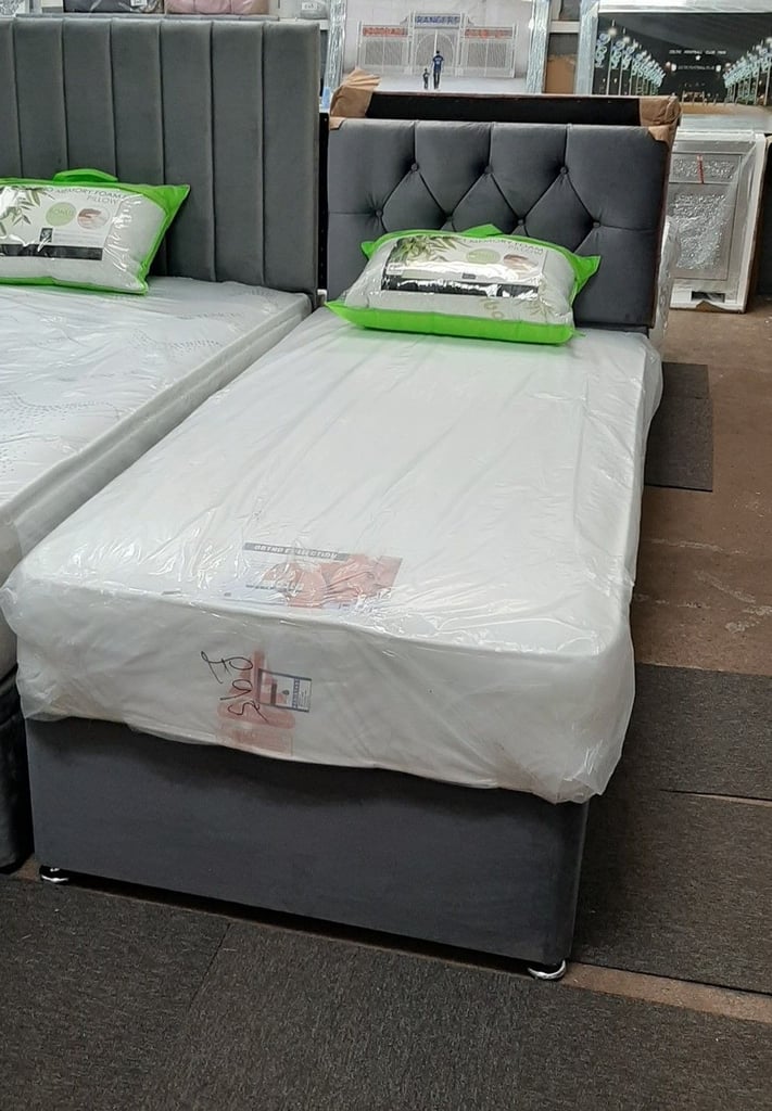 image for ]] Comfortable Single Divan Bed – Mattress Included – Same Day Delivery ]]