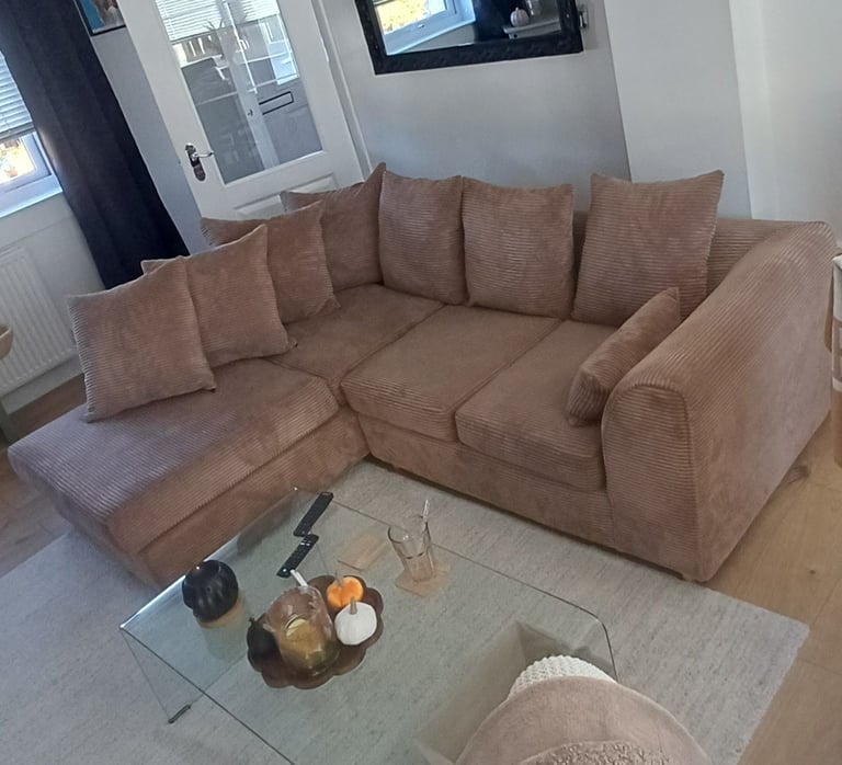 Corner sofa in camel colour, from clean smoke free home