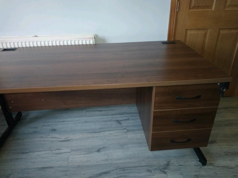 Imperial Bow Fronted Single Pedestal Office Desk Furniture 