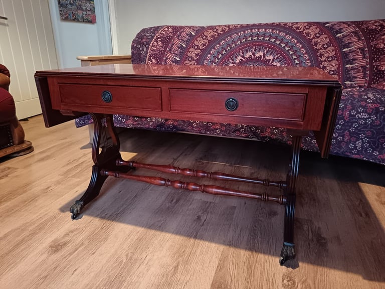 Vintage Drop Leaf Coffee Table with Drawers