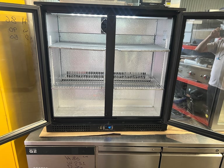 Commercial under-counter glass bar fridge for restaurant bar cafe shop 