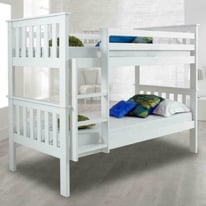 American Solid White Wooden Bunk Bed Frame London