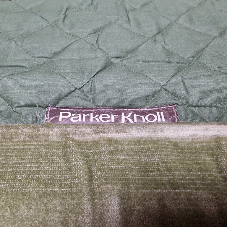 Parker Knoll Wingback Armchair – Green Velvet Upholstery