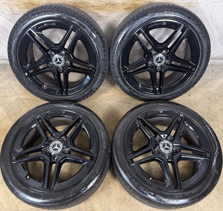 18'' GENUINE MERCEDES AMG A CLASS CLA B BLACK  ALLOY WHEELS TYRES ALLOYS W177