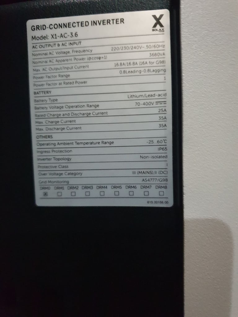 image for Solax X 1 AC 3 6 G98