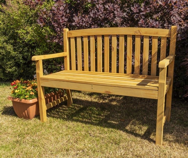 image for Woodside Outdoor Wooden 2 Seater Bench Garden Patio Furniture