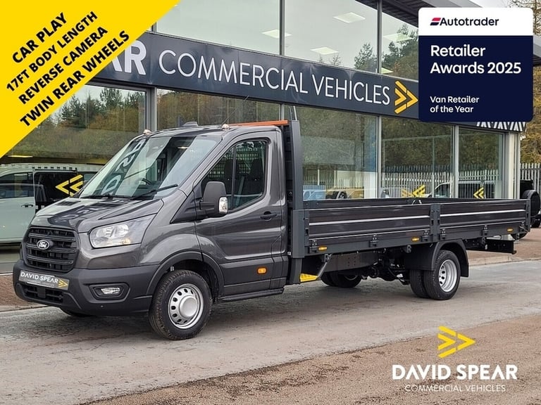 2025 Ford Transit TDCI 130ps 350 DRW L5 XLWB 17ft Dropside with Upgraded 12 Touchscreen, Rev Drop...