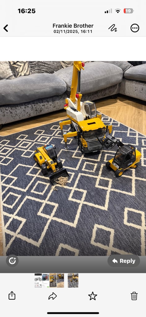 image for Toys leighber crane a tellighandler and a fork lift 