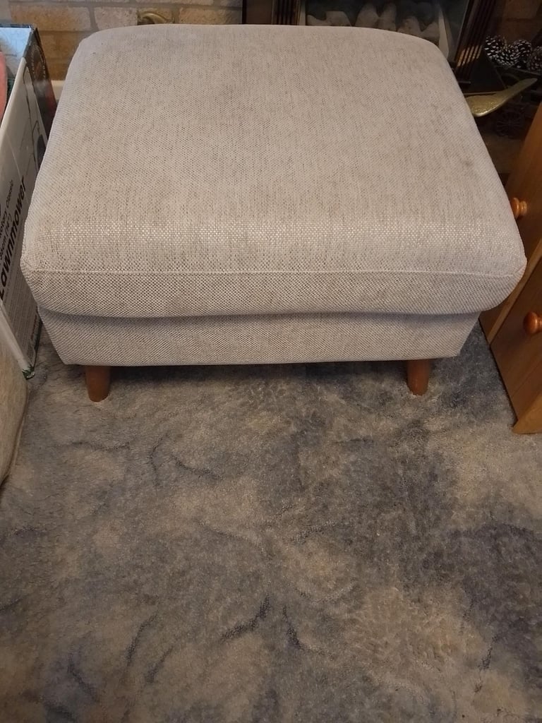 image for Next branded Grey pouffe with Fire Label.