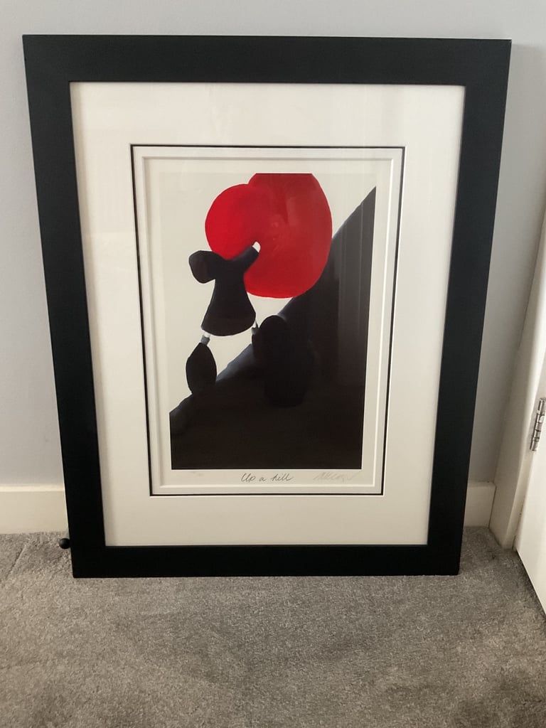 image for Mackenzie Thorpe UP A HILL Large Framed Mounted Print Signed Limited Edition with COA