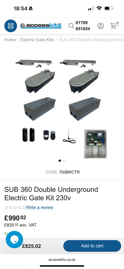 image for SUB 360 Double Underground Electric Gate Kit 230v