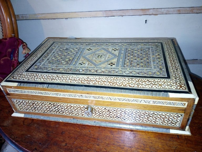 image for Large 19th Century Inlaid Sadeli Mosiac Box
