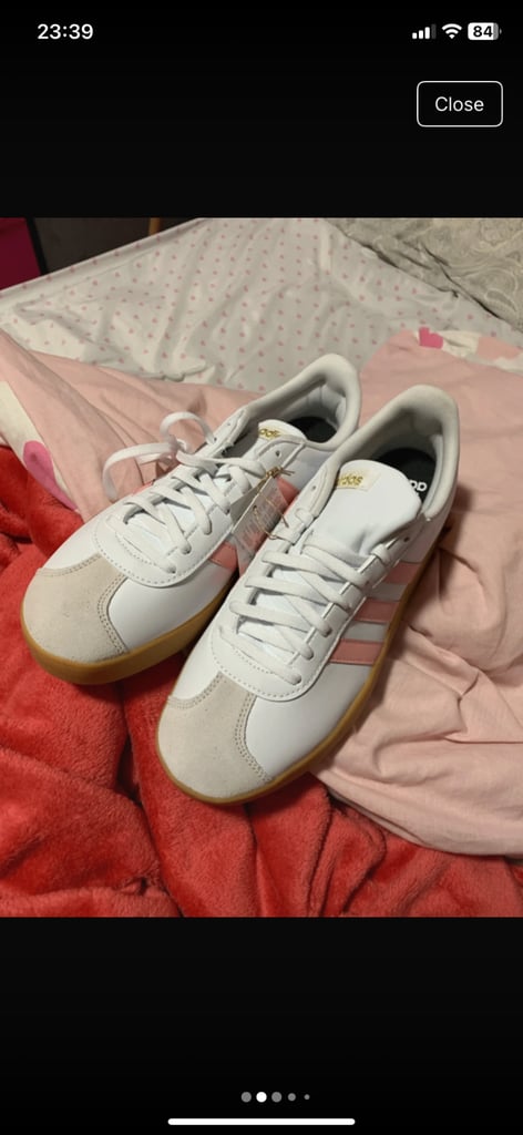 Pink and white adidas Trainers 