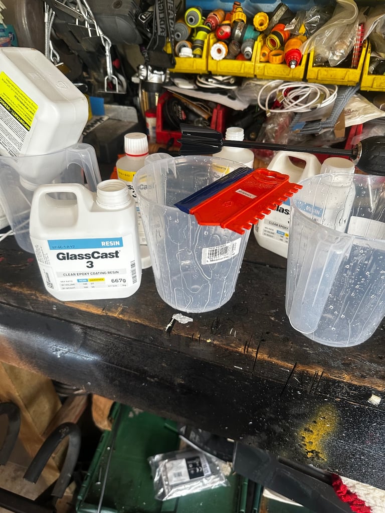 Beer bottle top resin table 