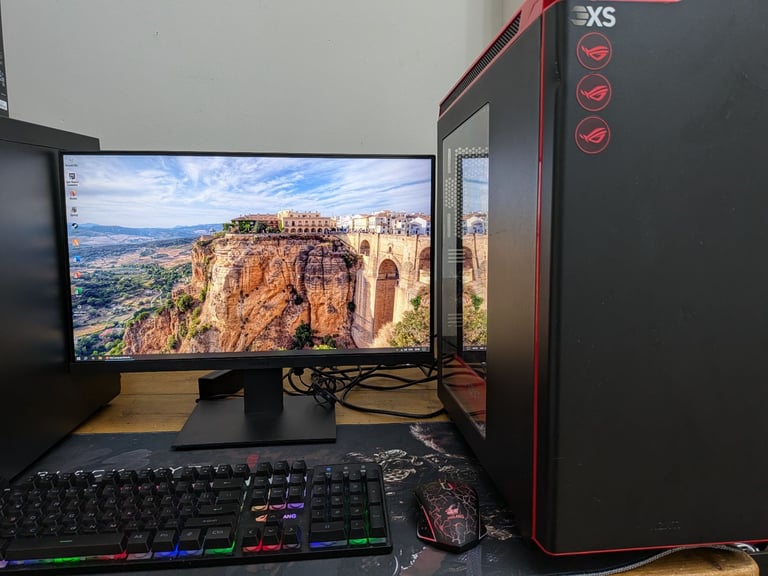 **SOLD** GAMING PC ROG i5 7500 GTX 1650 4GB 128GB SSD 1TB HDD 16GB RAM 24" MONITOR RGB WARZONE 