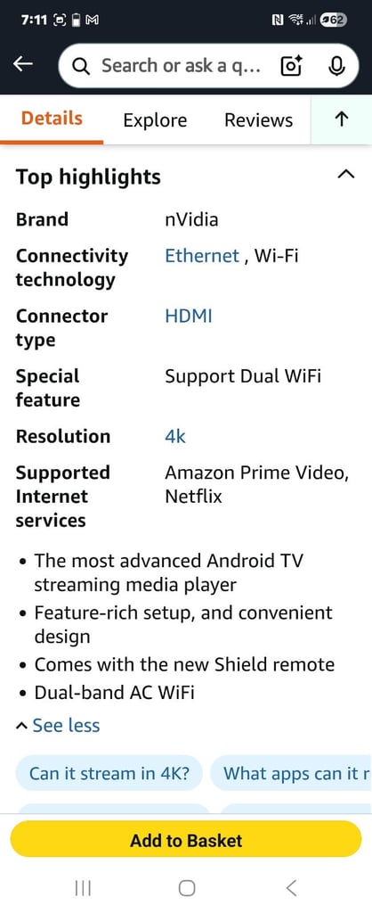 Nyvida sheild 4k streaming stick 